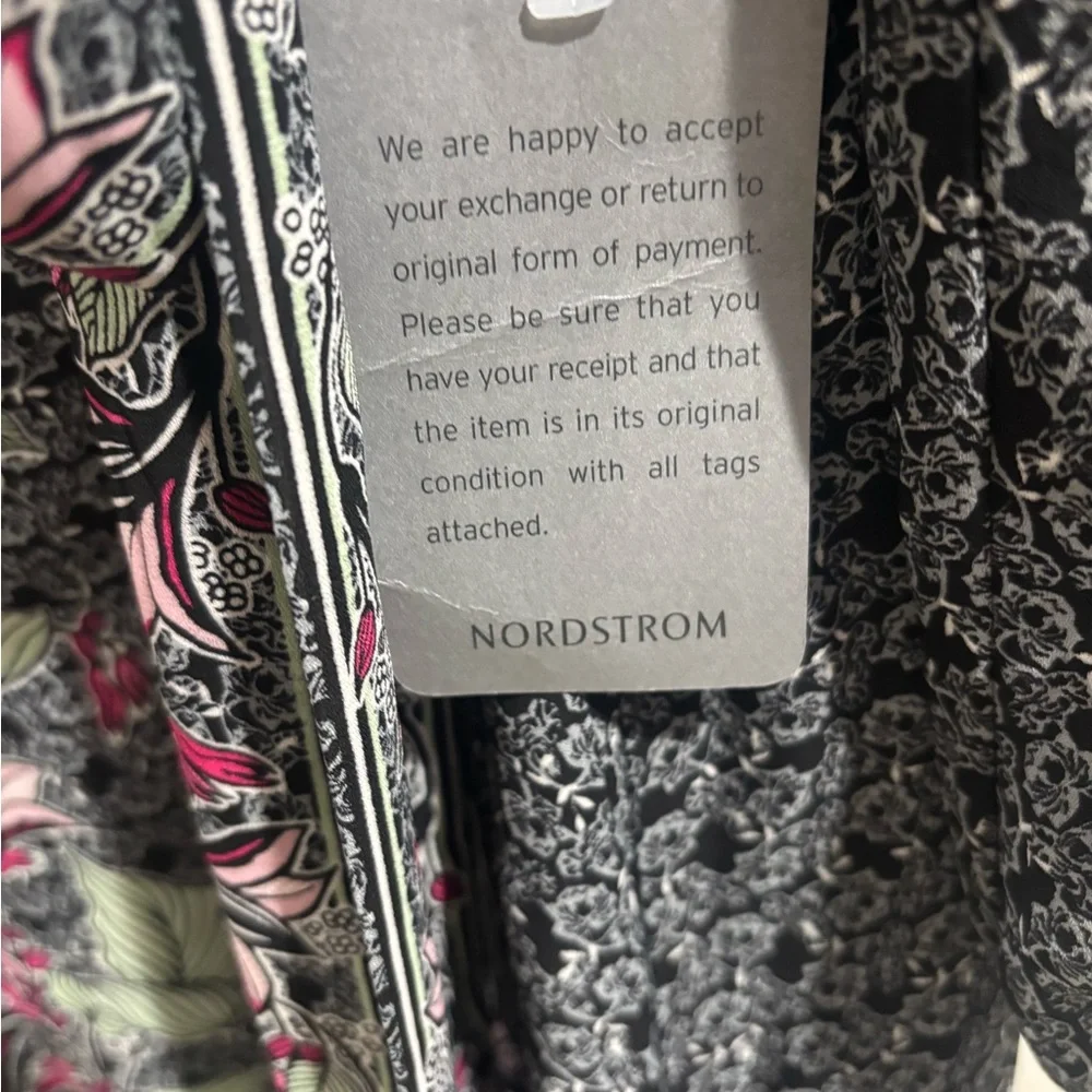 Max Studio Gray and Pink Floral Long Sleeve Dress - Picture 5 of 6